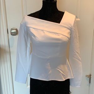 NEW BCBG beautiful white top with zipper